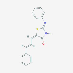 molecular formula C19H16N2OS B023044 3-Methyl-5-cinnamylidene-2-(phenylimino)-4-thiazolidinone CAS No. 104123-91-3