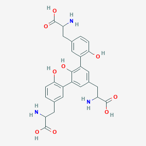 molecular formula C27H29N3O9 B230462 m-Terphenyl-3,3'',5'-tripropionic acid, alpha,alpha',alpha''-triamino-2',6',6''-trihydroxy- CAS No. 1064-50-2