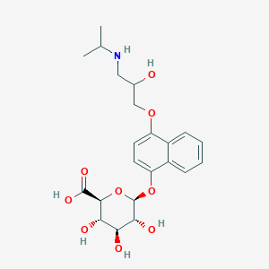 molecular formula C22H29NO9 B023061 (2S,3S,4S,5R,6S)-3,4,5-三羟基-6-[4-[2-羟基-3-(丙-2-氨基)丙氧基]萘-1-基]氧杂环-2-羧酸 CAS No. 94731-13-2