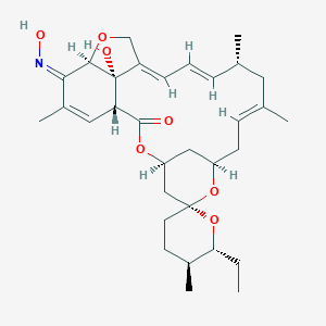molecular formula C32H45NO7 B023078 (1R,4S,5'S,6R,6'R,8R,10E,13R,14E,16E,20R,21Z,24S)-6'-Ethyl-24-hydroxy-21-hydroxyimino-5',11,13,22-tetramethylspiro[3,7,19-trioxatetracyclo[15.6.1.14,8.020,24]pentacosa-10,14,16,22-tetraene-6,2'-oxane]-2-one CAS No. 93074-04-5