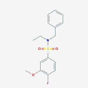 molecular formula C16H18FNO3S B230816 N-benzyl-N-ethyl-4-fluoro-3-methoxybenzenesulfonamide 