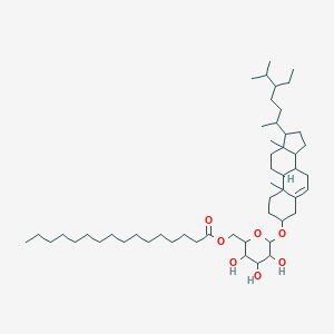 molecular formula C51H90O7 B230820 [6-[[17-(5-ethyl-6-methylheptan-2-yl)-10,13-dimethyl-2,3,4,7,8,9,11,12,14,15,16,17-dodecahydro-1H-cyclopenta[a]phenanthren-3-yl]oxy]-3,4,5-trihydroxyoxan-2-yl]methyl hexadecanoate CAS No. 18749-71-8
