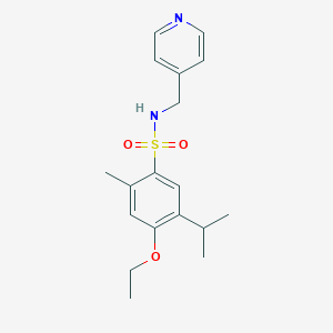 molecular formula C18H24N2O3S B230825 4-ethoxy-5-isopropyl-2-methyl-N-(4-pyridinylmethyl)benzenesulfonamide 
