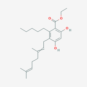Ethyl 3-(3,7-dimethylocta-2,6-dienyl)-4,6-dihydroxy-2-pentylbenzoate
