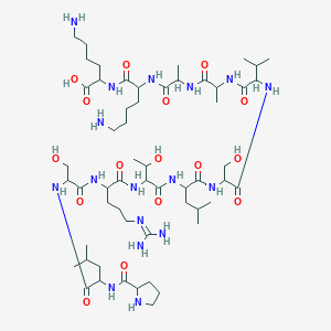 molecular formula C56H103N17O16 B023092 H-PRO-LEU-SER-ARG-THR-LEU-SER-VAL-ALA-ALA-LYS-LYS-OH CAS No. 105802-84-4