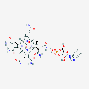 Acetic acid;cobalt(2+);[(2R,3S,4R,5S)-5-(5,6-dimethylbenzimidazol-1-yl)-4-hydroxy-2-(hydroxymethyl)oxolan-3-yl] [(2S)-1-[3-[(2R,3R,4Z,7S,9Z,12S,13S,14Z,17S,18S,19R)-2,13,18-tris(2-amino-2-oxoethyl)-7,12,17-tris(3-amino-3-oxopropyl)-3,5,8,8,13,15,18,19-octamethyl-2,7,12,17-tetrahydro-1H-corrin-21-id-3-yl]propanoylamino]propan-2-yl] phosphate