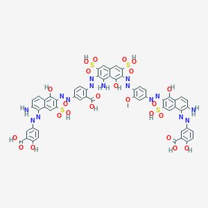 Benzoic acid, 2-((1-amino-7-((4-((6-amino-5-((3-carboxy-4-hydroxyphenyl)azo)-1-hydroxy-3-sulfo-2-naphthalenyl)azo)-2-methoxyphenyl)azo)-8-hydroxy-3,6-disulfo-2-naphthalenyl)azo)-5-((6-amino-5-((3-carboxy-4-hydroxyphenyl)azo)-1-hydroxy-3-sulfo-2-naphthalenyl)azo)-