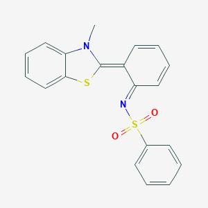 molecular formula C20H16N2O2S2 B231151 (NE)-N-[(6Z)-6-(3-methyl-1,3-benzothiazol-2-ylidene)cyclohexa-2,4-dien-1-ylidene]benzenesulfonamide CAS No. 17173-00-1