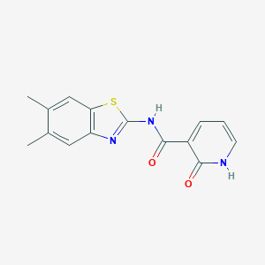 molecular formula C15H13N3O2S B231153 N-(5,6-dimethyl-1,3-benzothiazol-2-yl)-2-oxo-1,2-dihydro-3-pyridinecarboxamide 