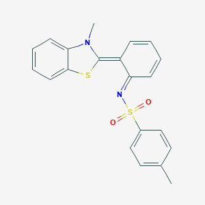 molecular formula C21H18N2O2S2 B231158 (NE)-4-methyl-N-[(6Z)-6-(3-methyl-1,3-benzothiazol-2-ylidene)cyclohexa-2,4-dien-1-ylidene]benzenesulfonamide CAS No. 17173-01-2