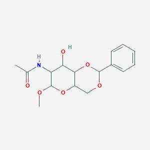 molecular formula C6H14NNaO3 B231163 N-(8-hydroxy-6-methoxy-2-phenyl-4,4a,6,7,8,8a-hexahydropyrano[3,2-d][1,3]dioxin-7-yl)acetamide CAS No. 17327-07-0
