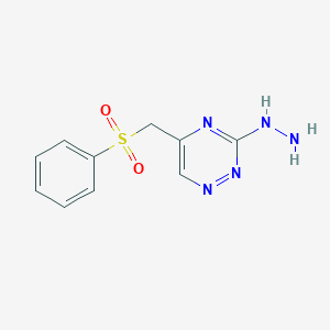 molecular formula C10H11N5O2S B231197 (3-Hydrazino-1,2,4-triazin-5-yl)methyl phenyl sulfone 