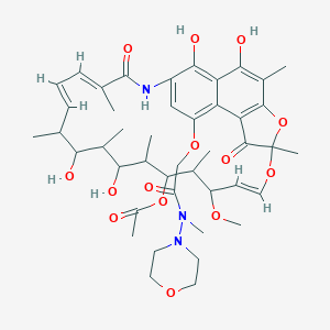 molecular formula C28H34N2O7S B231207 Rifamycin B methylmorpholinylamide CAS No. 17863-72-8