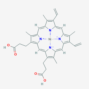 molecular formula C34H32N4NiO4-4 B231217 3-[(1Z,4Z,10Z,14Z)-18-(2-carboxyethyl)-8,13-bis(ethenyl)-3,7,12,17-tetramethylporphyrin-21,22,23,24-tetraid-2-yl]propanoic acid;nickel CAS No. 15415-30-2