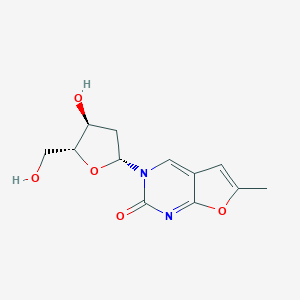 molecular formula C12H14N2O5 B023123 3-[(2R,4S,5R)-4-hydroxy-5-(hydroxymethyl)oxolan-2-yl]-6-methylfuro[2,3-d]pyrimidin-2-one CAS No. 383897-60-7