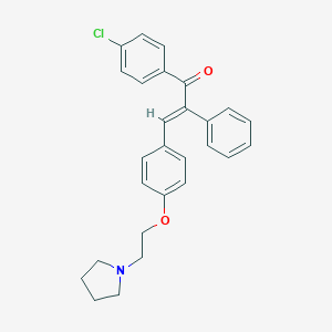 molecular formula C27H26ClNO2 B231239 2-Phenyl-3-(4-chlorophenyl)-4'-(beta-pyrrolidinoethoxy)acrylophenone CAS No. 15272-64-7