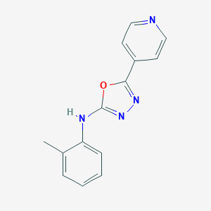 molecular formula C14H12N4O B231241 N-(2-methylphenyl)-5-(4-pyridinyl)-1,3,4-oxadiazol-2-amine 