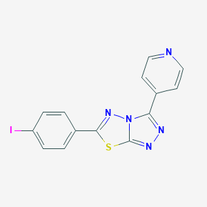 molecular formula C14H8IN5S B231243 6-(4-Iodophenyl)-3-(4-pyridinyl)[1,2,4]triazolo[3,4-b][1,3,4]thiadiazole 
