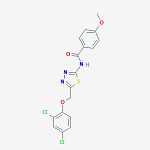 molecular formula C17H13Cl2N3O3S B231249 N-{5-[(2,4-dichlorophenoxy)methyl]-1,3,4-thiadiazol-2-yl}-4-methoxybenzamide 