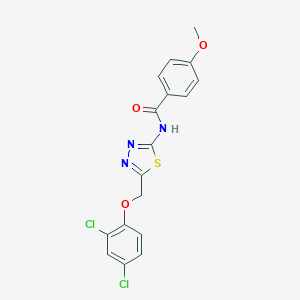 molecular formula C17H13Cl2N3O3S B231249 N-[5-[(2,4-Dichlorophenoxy)methyl]-1,3,4-thiadiazole-2-yl]-4-methoxybenzamide 