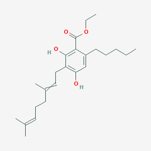 Ethyl 3-(3,7-dimethylocta-2,6-dienyl)-2,4-dihydroxy-6-pentylbenzoate
