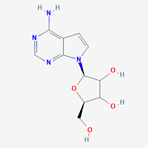 molecular formula C11H14N4O4 B231452 2-(4-amino-7H-pyrrolo[2,3-d]pyrimidin-7-yl)-5-(hydroxymethyl)tetrahydro-3,4-furandiol 