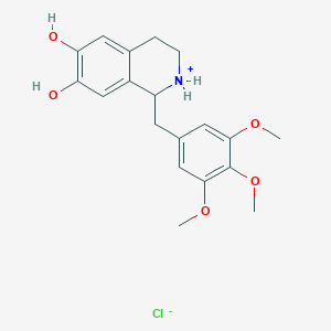 molecular formula C19H24ClNO5 B231454 1,2,3,4-Tetrahydro-1-(3,4,5-trimethoxyphenyl)-6,7-isoquinolinediol hydrochloride CAS No. 18559-63-2