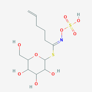molecular formula C12H20NO9S2- B231464 [(2S,3R,4S,5S,6R)-3,4,5-trihydroxy-6-(hydroxymethyl)tetrahydropyran-2-yl] N-sulfooxyhex-5-enimidothioate CAS No. 19041-10-2