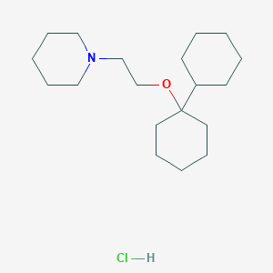 molecular formula C19H36ClNO B023161 Piperidine, 1-(2-((1-cyclohexylcyclohexyl)oxy)ethyl)-, hydrochloride CAS No. 102180-21-2