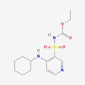 molecular formula C14H21N3O4S B231642 Ethyl [4-(cyclohexylamino)-3-pyridinyl]sulfonylcarbamate 