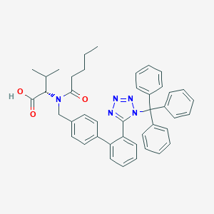 molecular formula C43H43N5O3 B023166 (2S)-3-methyl-2-[pentanoyl-[[4-[2-(1-trityltetrazol-5-yl)phenyl]phenyl]methyl]amino]butanoic acid CAS No. 783369-52-8
