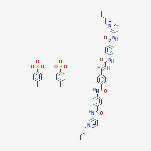 Pyridinium, 1-butyl-3-(p-(p-((p-((1-butylpyridinium-3-yl)carbamoyl)phenyl)carbamoyl)cinnamamido)benzamido)-, di-p-toluenesulfonate