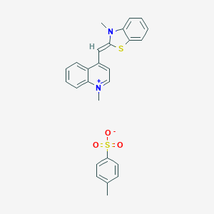 molecular formula C26H24N2O3S2 B023179 4-methylbenzenesulfonate;(2E)-3-methyl-2-[(1-methylquinolin-1-ium-4-yl)methylidene]-1,3-benzothiazole CAS No. 107091-89-4