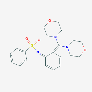 molecular formula C21H25N3O4S B231856 (NZ)-N-[6-(dimorpholin-4-ylmethylidene)cyclohexa-2,4-dien-1-ylidene]benzenesulfonamide CAS No. 17173-09-0