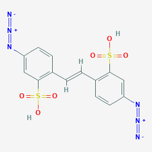 molecular formula C14H10N6O6S2 B231879 Disodium5-azido-2-[2-(4-azido-2-sulfonatophenyl)ethenyl]benzenesulfonate CAS No. 15874-22-3