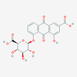 molecular formula C₂₁H₁₆O₁₂ B023201 Rhein 8-beta-D-Glucuronide CAS No. 70793-10-1