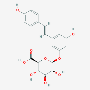 molecular formula C20H20O9 B023220 trans-Resveratrol 3-O-glucuronide CAS No. 387372-17-0