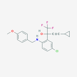 molecular formula C21H19ClF3NO2 B023227 rac 5-Chloro-alpha-(cyclopropylethynyl)-2-[[(4-methoxyphenyl)methyl]amino]-alpha-(trifluoromethyl)benzenemethanol CAS No. 221177-56-6