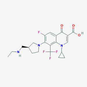 (S)-1-Cyclopropyl-7-(3-((ethylamino)methyl)-1-pyrrolidinyl)-6-fluoro-1,4-dihydro-4-oxo-8-(trifluoromethyl)-3-quinolinecarboxylic acid