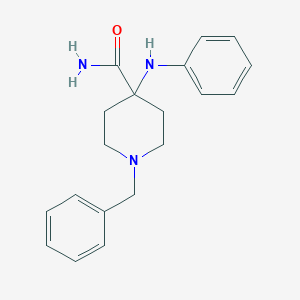molecular formula C19H23N3O B023301 4-Anilino-1-benzylpiperidine-4-carboxamide CAS No. 1096-03-3