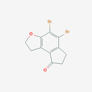 molecular formula C11H8Br2O2 B023306 4,5-Dibromo-6,7-dihydro-1H-indeno[5,4-b]furan-8(2H)-one CAS No. 196597-77-0