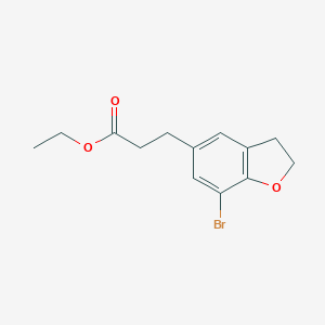 molecular formula C13H15BrO3 B023309 Ethyl 3-(7-bromo-2,3-dihydro-1-benzofuran-5-YL)propanoate CAS No. 196597-67-8