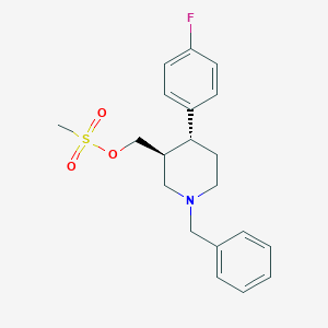molecular formula C20H24FNO3S B023333 反式 1-苄基-4-(4-氟苯基)-3-甲磺酸酯哌啶 CAS No. 201855-71-2