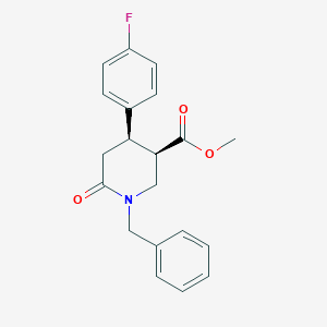 molecular formula C20H20FNO3 B023337 顺式 1-苄基-4-(4-氟苯基)-6-氧代哌啶-3-羧酸甲酯 CAS No. 612095-73-5