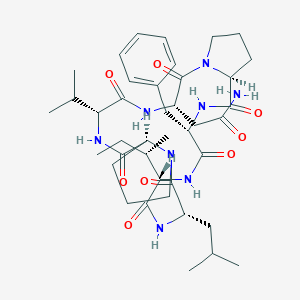 molecular formula C10H10N2O2 B233423 Cyclo(pro-val-asn-pro-phe-ile-leu) CAS No. 153723-35-4