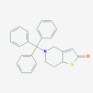 molecular formula C26H23NOS B023348 5-Trityl-5,6,7,7a-tetrahydrothieno[3,2-c]pyridin-2(4H)-one CAS No. 109904-26-9