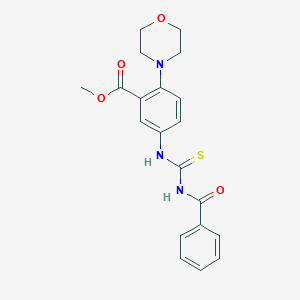 molecular formula C20H21N3O4S B233789 methyl 5-{[(benzoylamino)carbothioyl]amino}-2-(4-morpholinyl)benzoate 