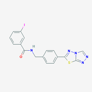 molecular formula C17H12IN5OS B233980 3-iodo-N-(4-[1,2,4]triazolo[3,4-b][1,3,4]thiadiazol-6-ylbenzyl)benzamide 