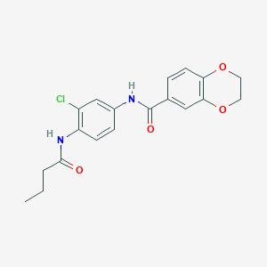 molecular formula C19H19ClN2O4 B234407 N-[4-(butyrylamino)-3-chlorophenyl]-2,3-dihydro-1,4-benzodioxine-6-carboxamide 