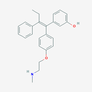 molecular formula C₂₅H₂₇NO₂ B023471 3-[(E)-1-[4-[2-(methylamino)ethoxy]phenyl]-2-phenylbut-1-enyl]phenol CAS No. 83647-33-0